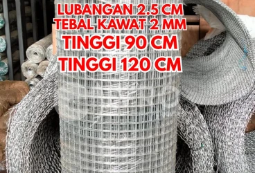 Kawat Ram Mesh Kotak Tinggi 120cm Lubangan 25mm