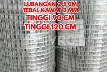 Aplikasi Kawat Ram Mesh Tebal 2 mm Tinggi 90 cm Lubang 25 cm